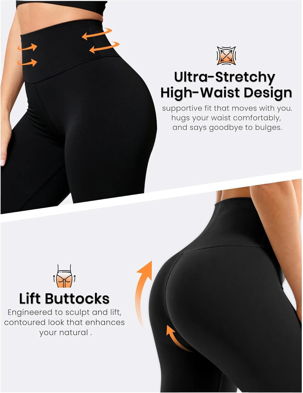Bluemaple High Waisted Leggings for Women - Tummy Control Pants Non See Through Workout Soft Yoga Pants