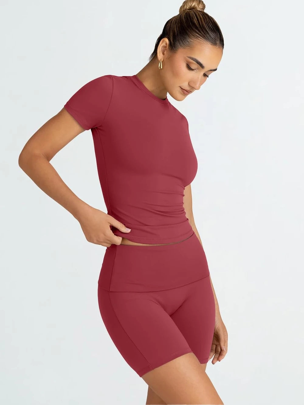 Trendy Queen Womens 2 Piece Workout Short Set for Summer Gym Pilates Yoga Going Out