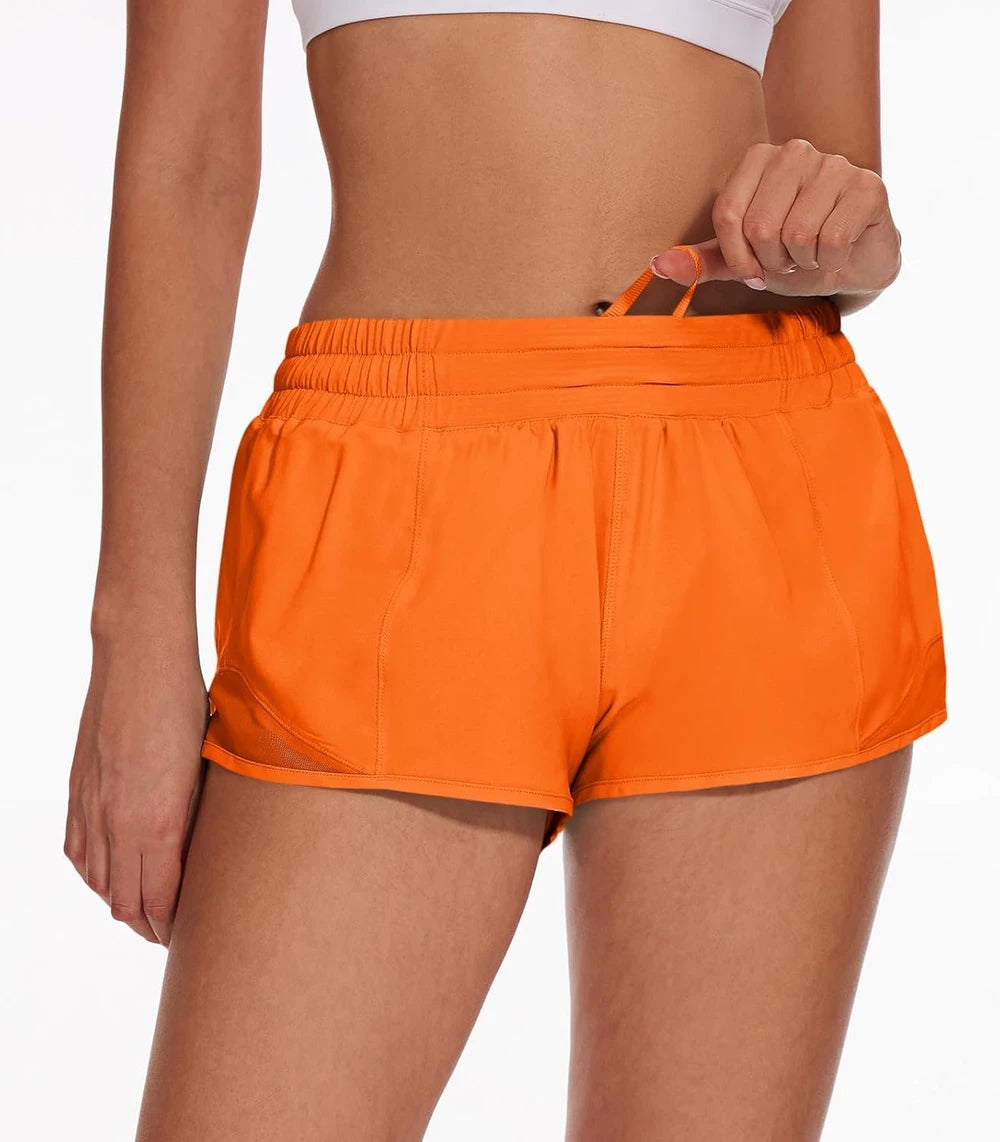 Athletic Running Shorts for Women with Zipper Pocket,Soft Lightweight Gym Workout Shorts with Mesh Liner Quick Dry