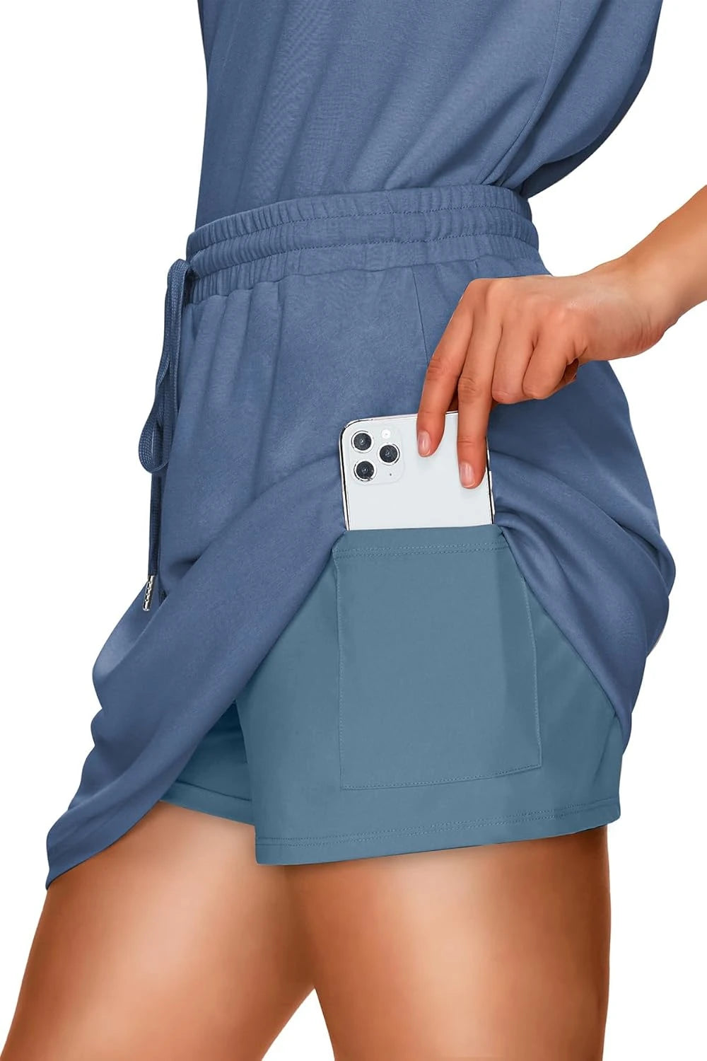 WIHOLL Two Piece Skirt Sets for Women Summer Vacation Outfits Travel Tennis Golf Skorts Cap Sleeve Lounge Sets XS-2XL