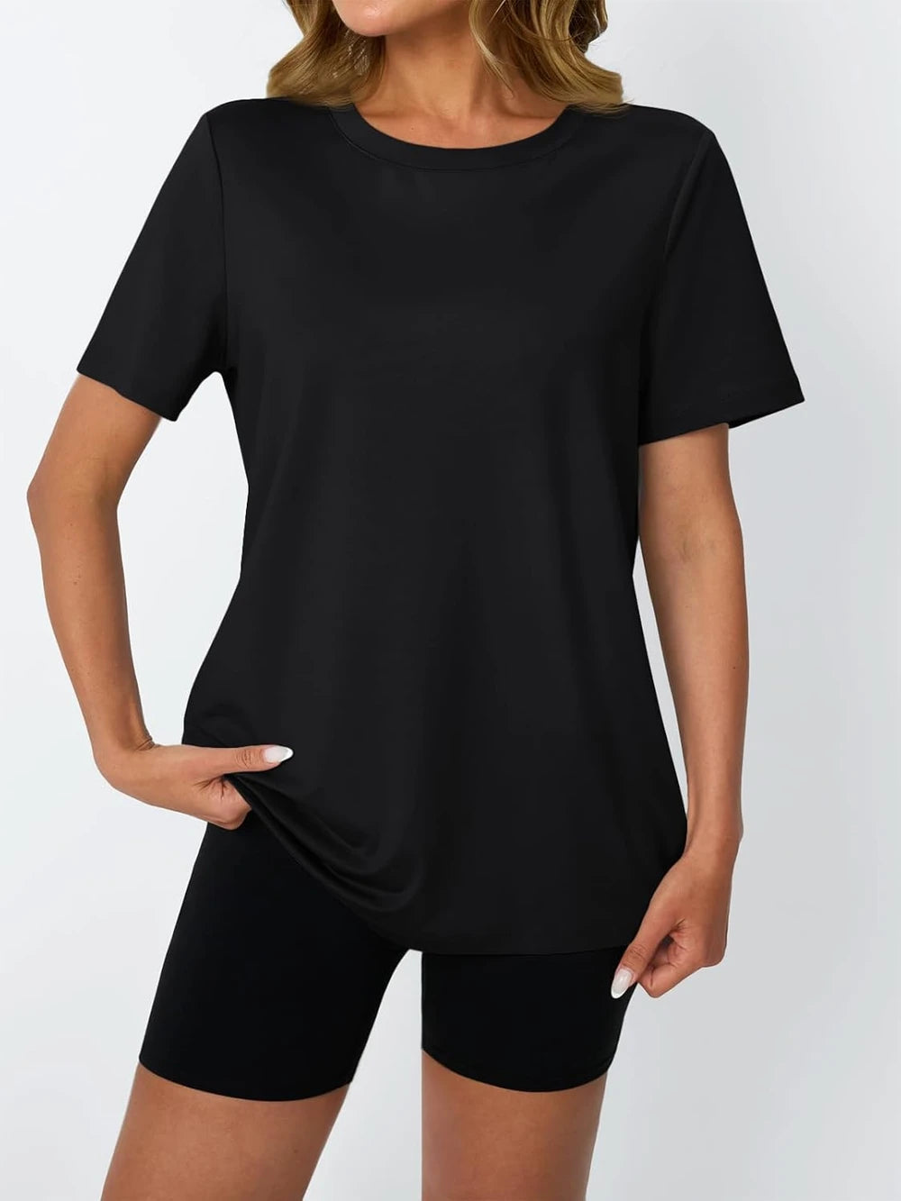 AUTOMET Women's Workout Shirts Short Sleeve Tops for Running Hiking Gym Athletic