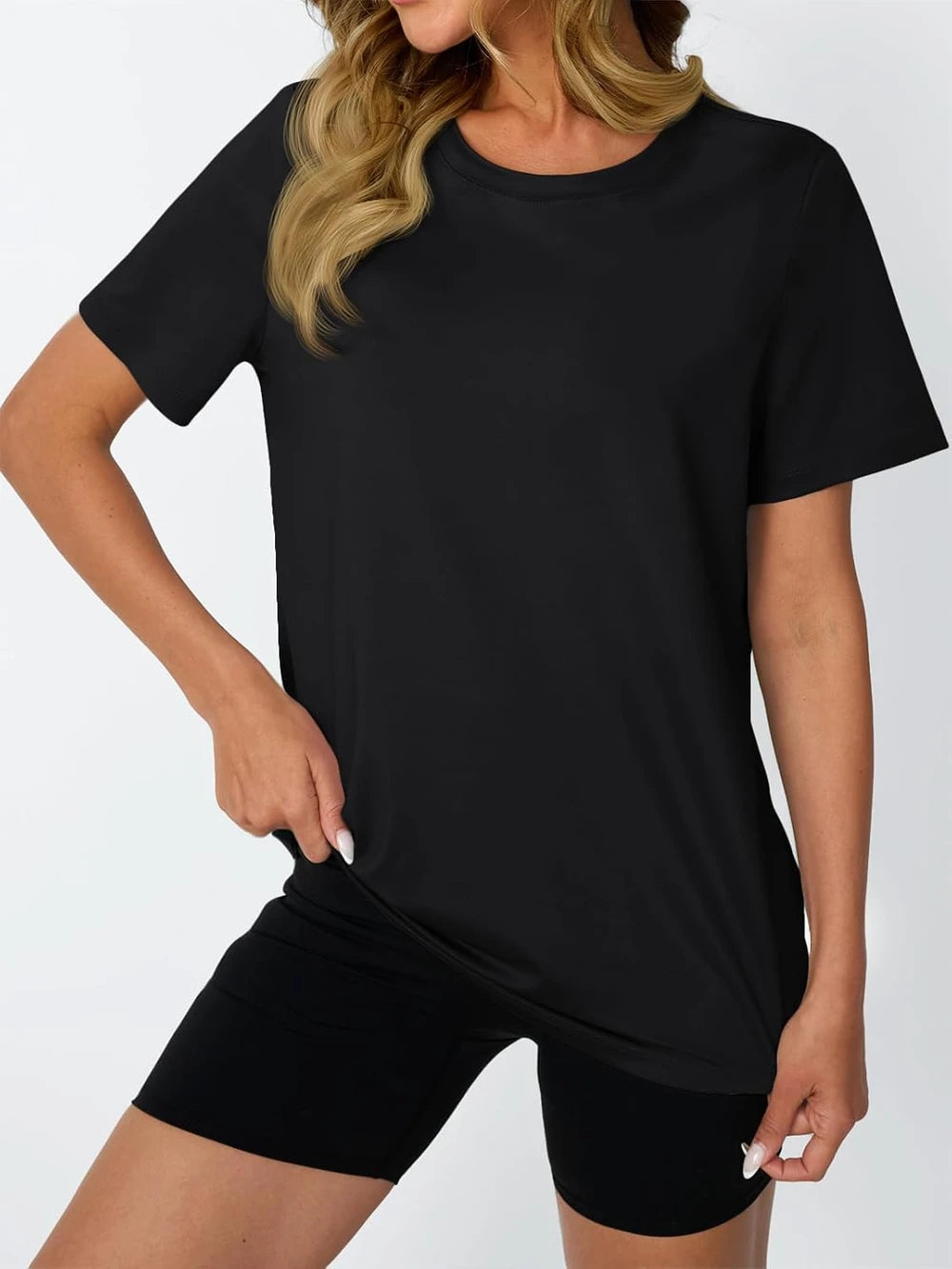 AUTOMET Women's Workout Shirts Short Sleeve Tops for Running Hiking Gym Athletic
