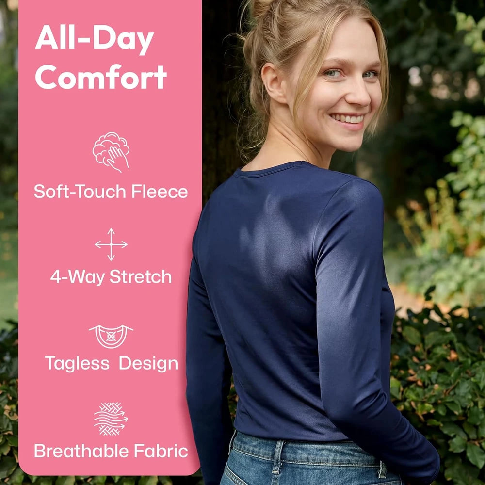 Thermal Underwear for Women Long Johns with Fleece Lined Base Layer Women Cold Weather Top Bottom