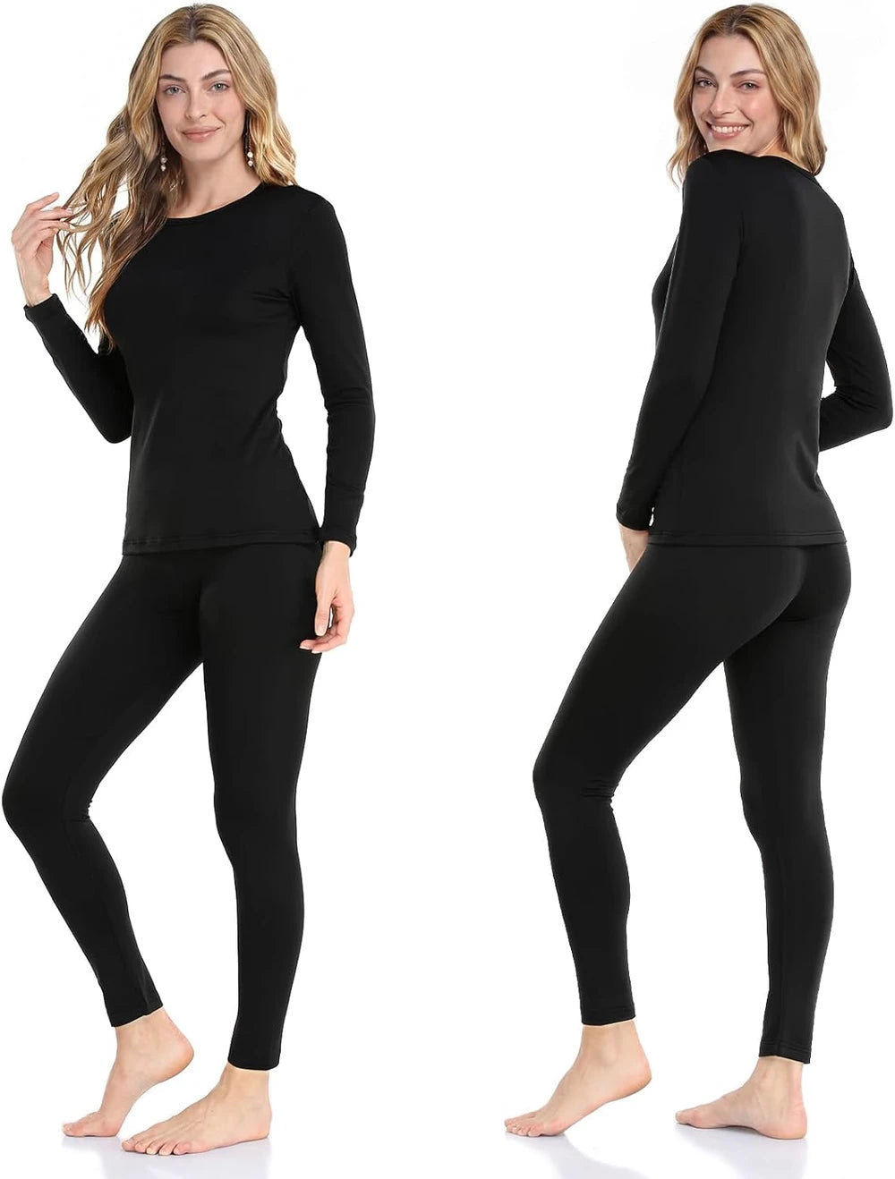Thermal Underwear for Women Long Johns with Fleece Lined Base Layer Women Cold Weather Top Bottom