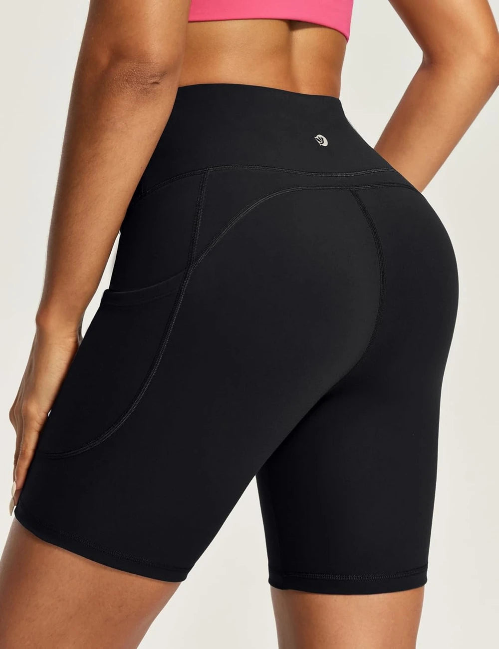 IUGA Biker Shorts Women 6" Tummy Control Workout Shorts Women with Pockets High Waisted Yoga Running Gym Spandex Compression