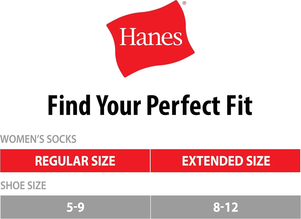 Hanes Women's Crew, Ankle, and No-Show Moisture-Wicking Cushioned Athletic Socks (14 Pack)