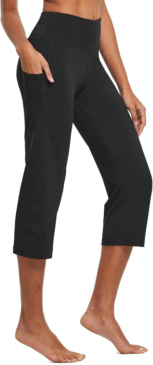 baleaf Women's 21" Capri Pants with Pockets, High Waist – Tummy Control Yoga Leggings for Summer Workout