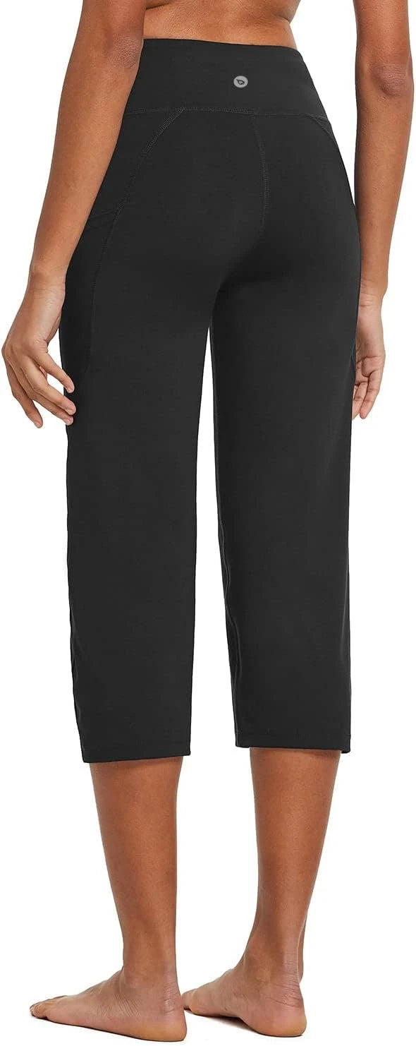 baleaf Women's 21" Capri Pants with Pockets, High Waist – Tummy Control Yoga Leggings for Summer Workout